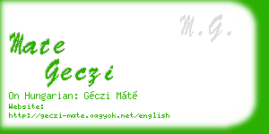 mate geczi business card