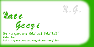 mate geczi business card